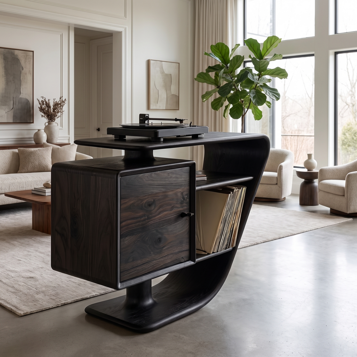 Sonvera Solid Wood Record Player Stand
