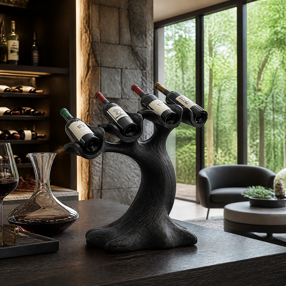 Sylvara Rootform Solid Wood Wine Rack