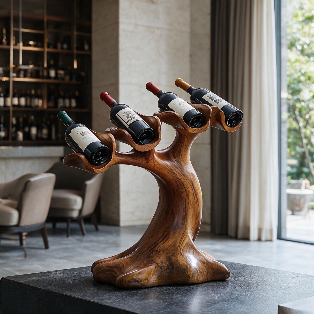 Sylvara Rootform Solid Wood Wine Rack