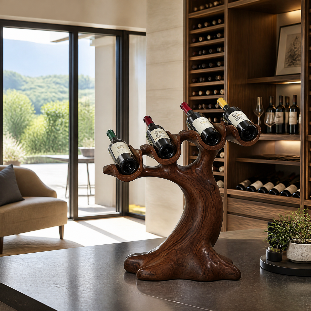Sylvara Rootform Solid Wood Wine Rack