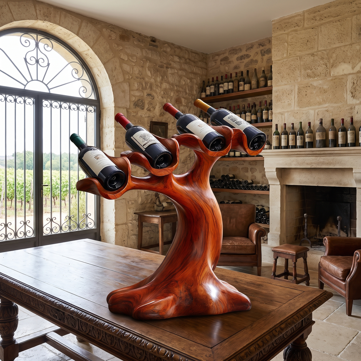 Sylvara Rootform Solid Wood Wine Rack