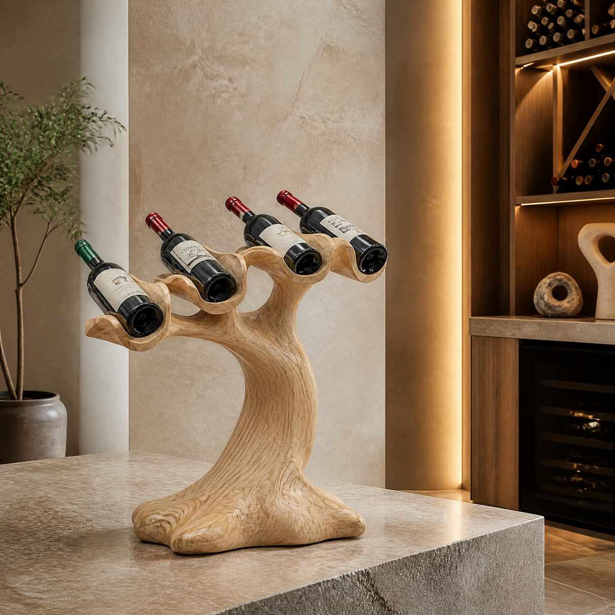 Sylvara Rootform Solid Wood Wine Rack