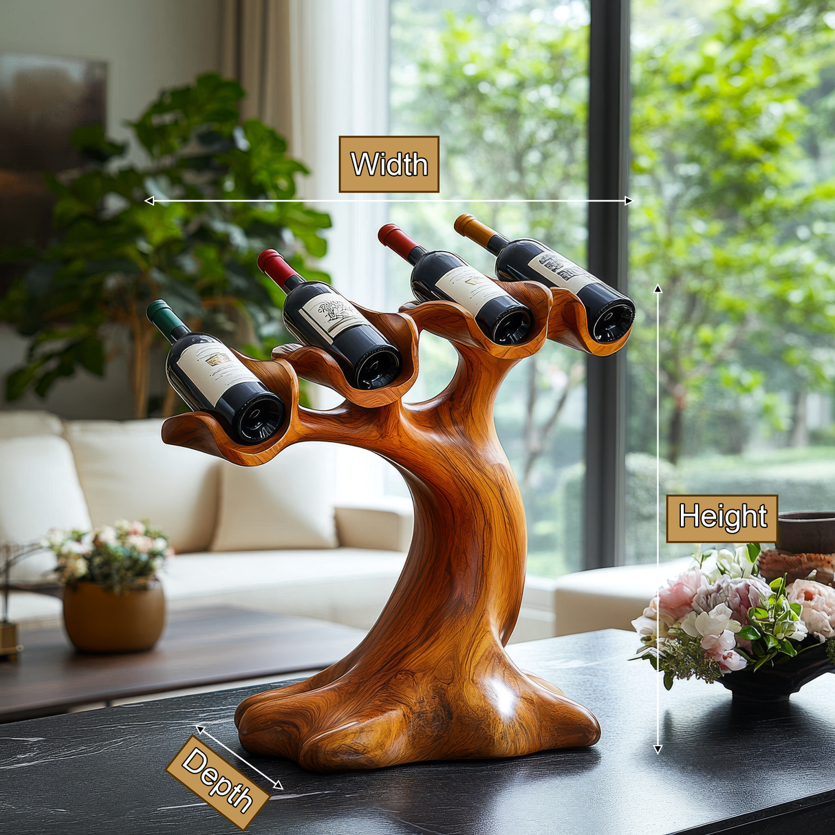 Sylvara Rootform Solid Wood Wine Rack