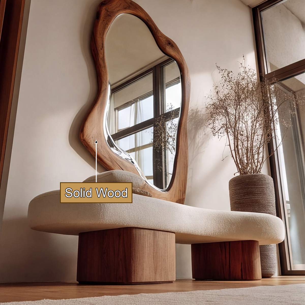 Thaloren Live Edge Solid Wood Mirror - Timberustic Mirror