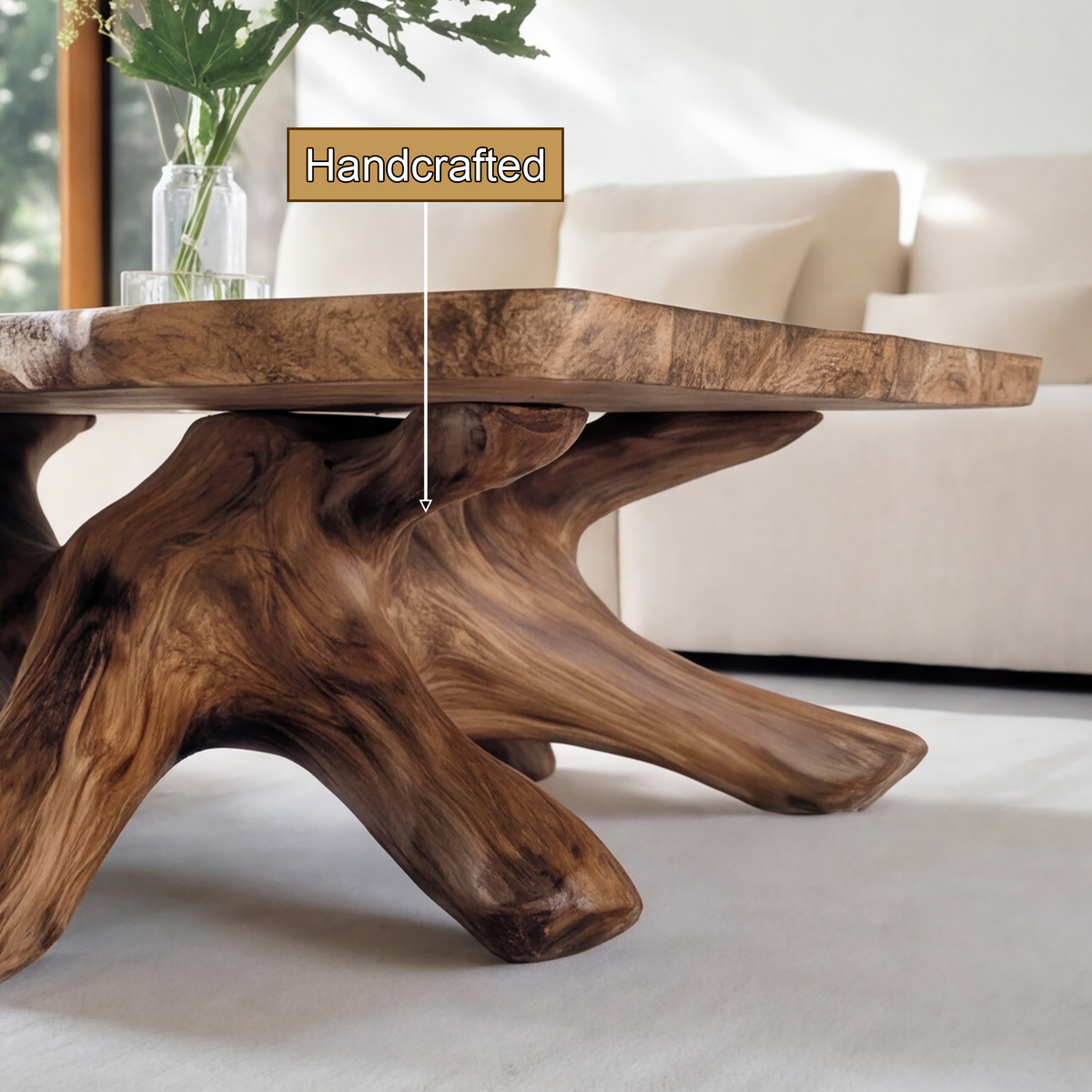 Tharvane Handcrafted Solid Wood Coffee Table