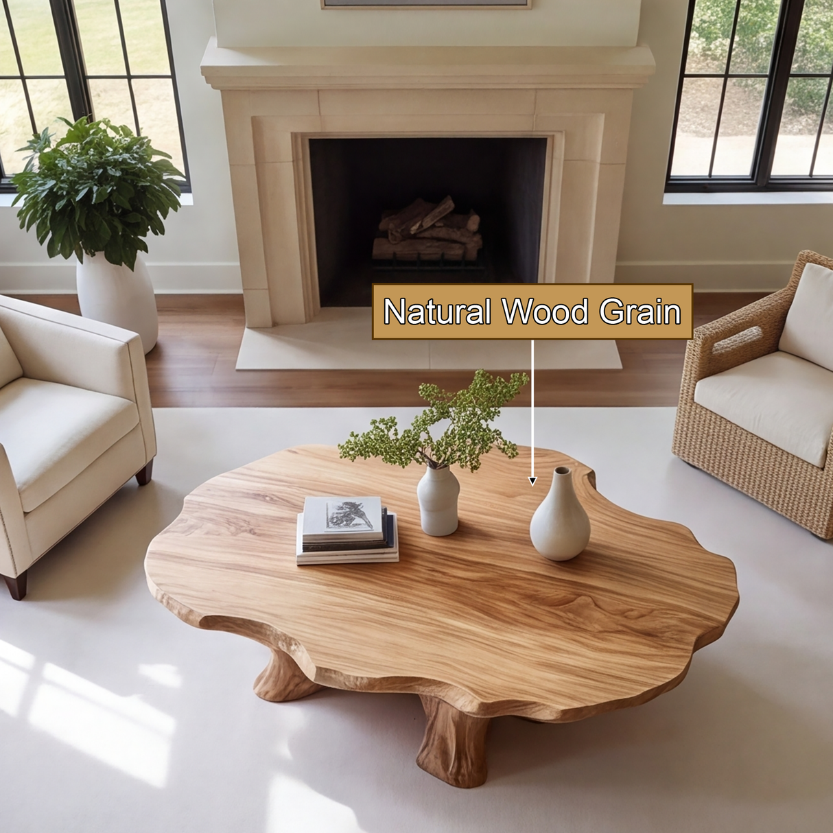 Theravelle Handcrafted Solid Wood Coffee Table