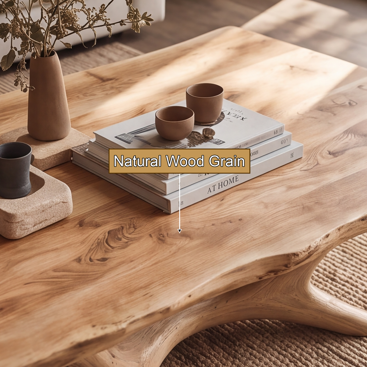 Thervane Handcrafted Solid Wood Coffee Table