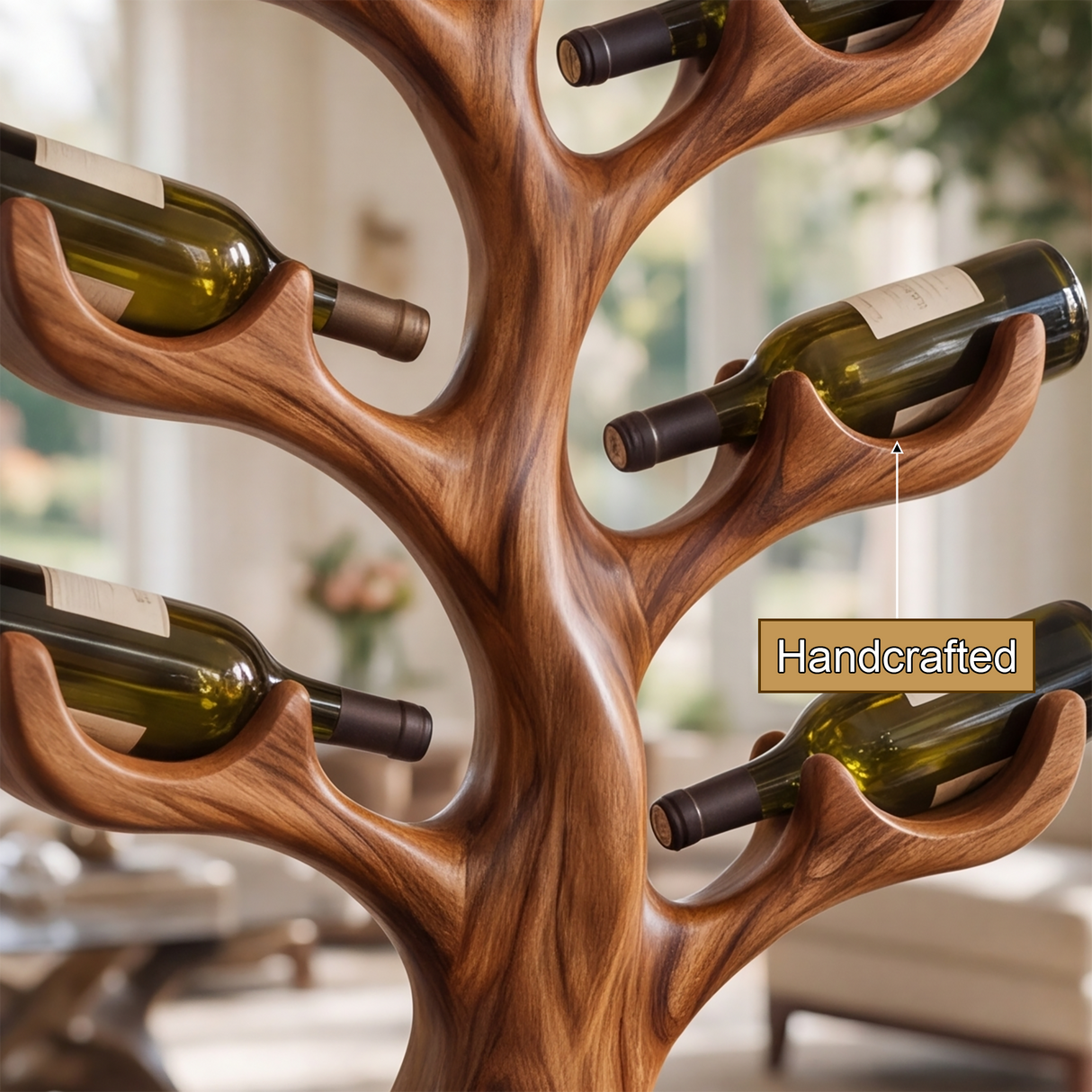 Thornvale Sculpted Solid Wood Wine Rack
