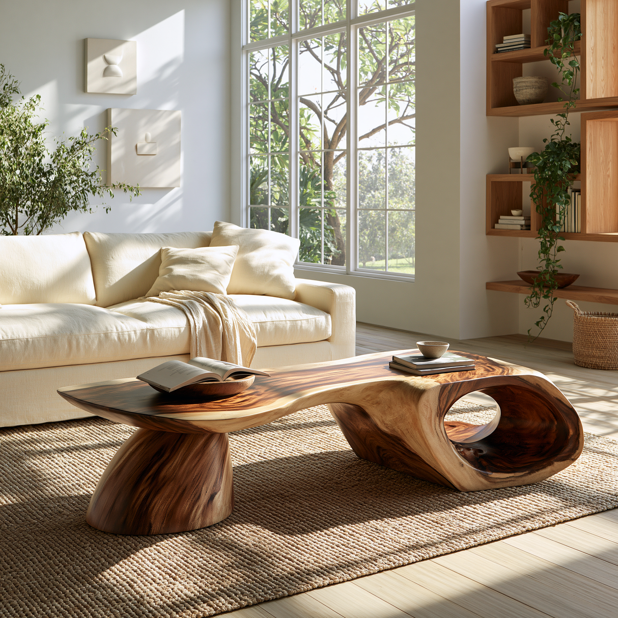 Valmere Sculpted Solid Wood Coffee Table SPA231891 - TimbeRustic Coffee Table
