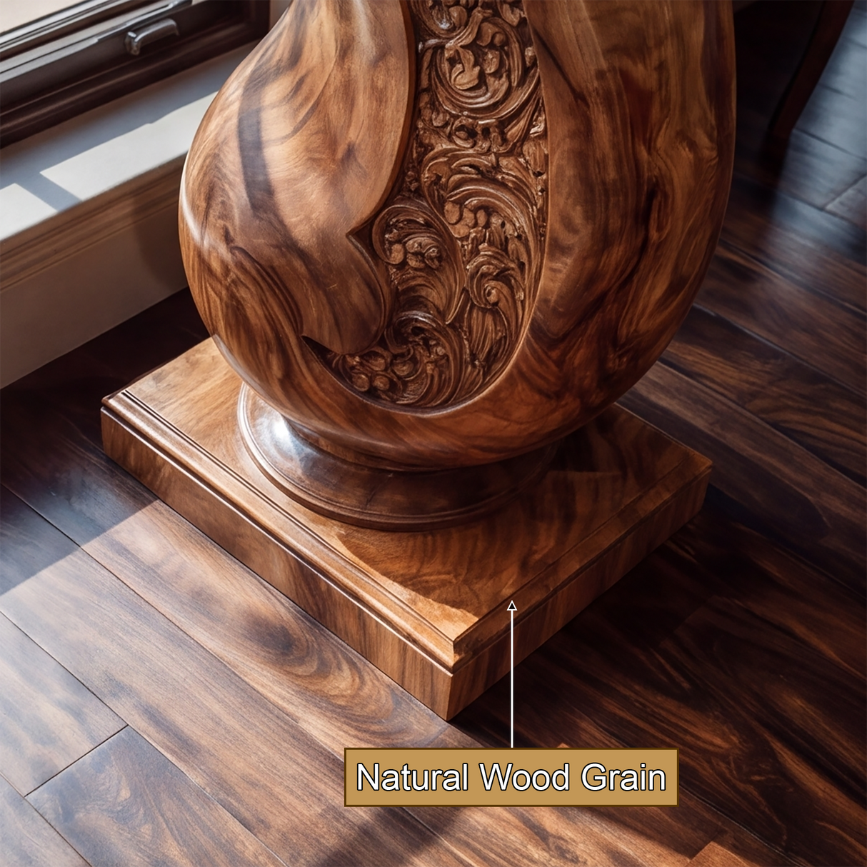 Varellion Solid Wood Sculpted Pedestal Stand