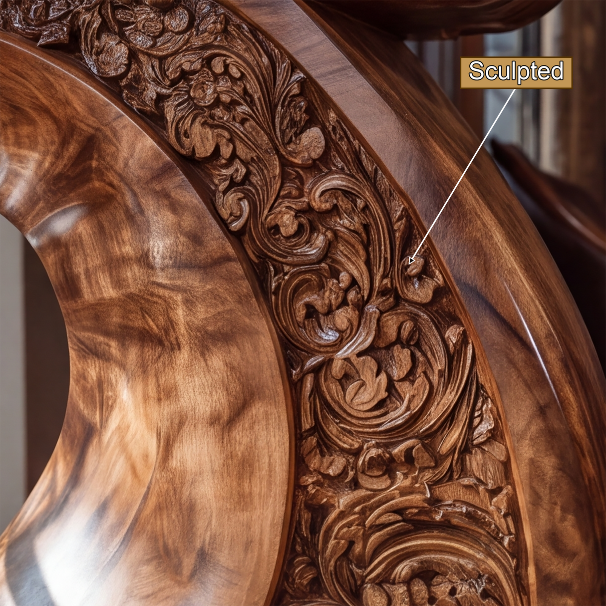 Varellion Solid Wood Sculpted Pedestal Stand