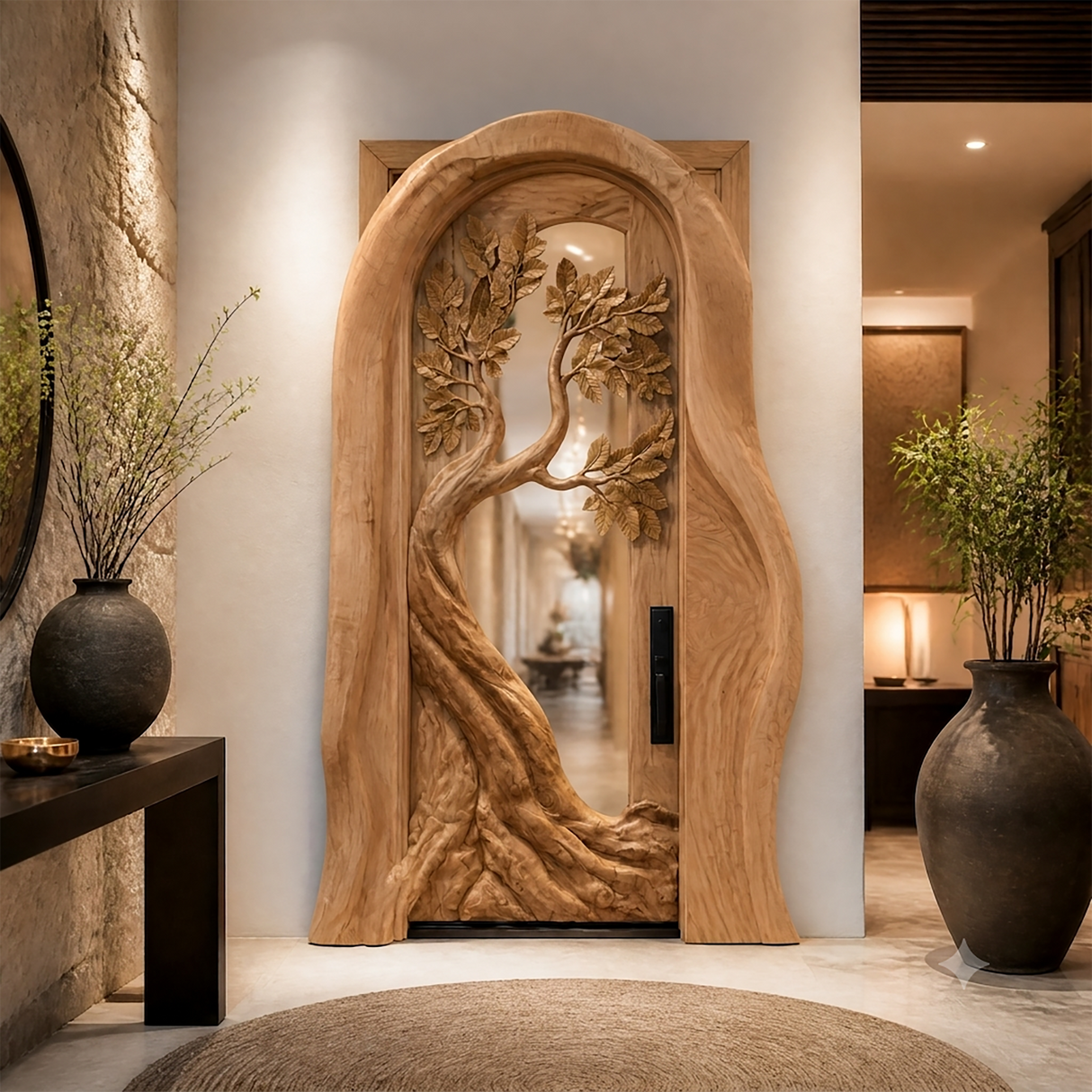 Varexon Sculpted Solid Wood Single Door