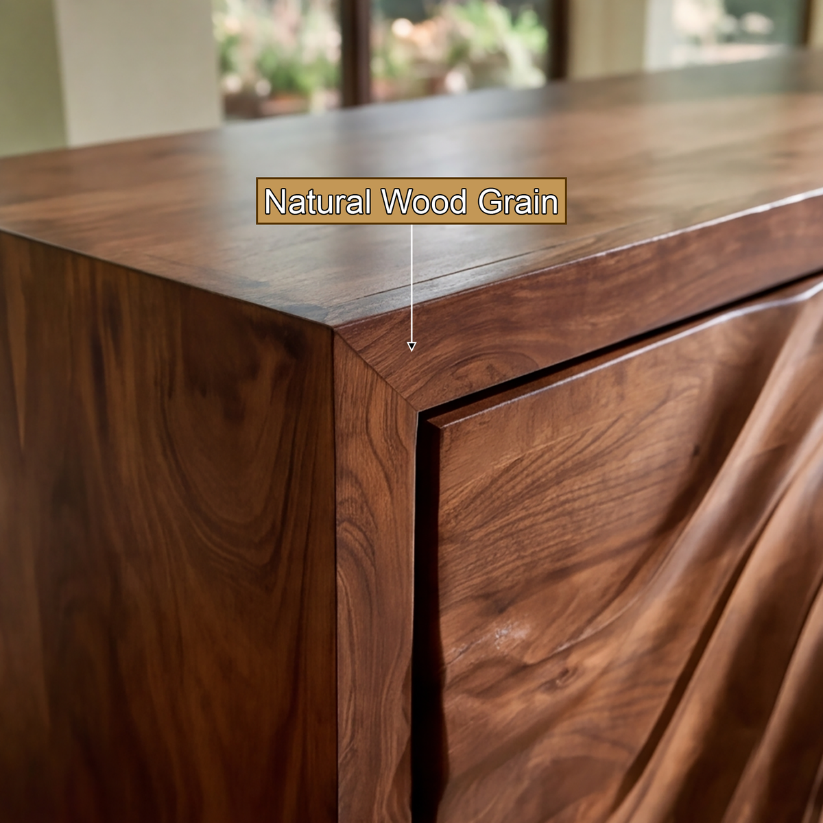 Velmora Sculpted Solid Wood Sideboard Cabinet