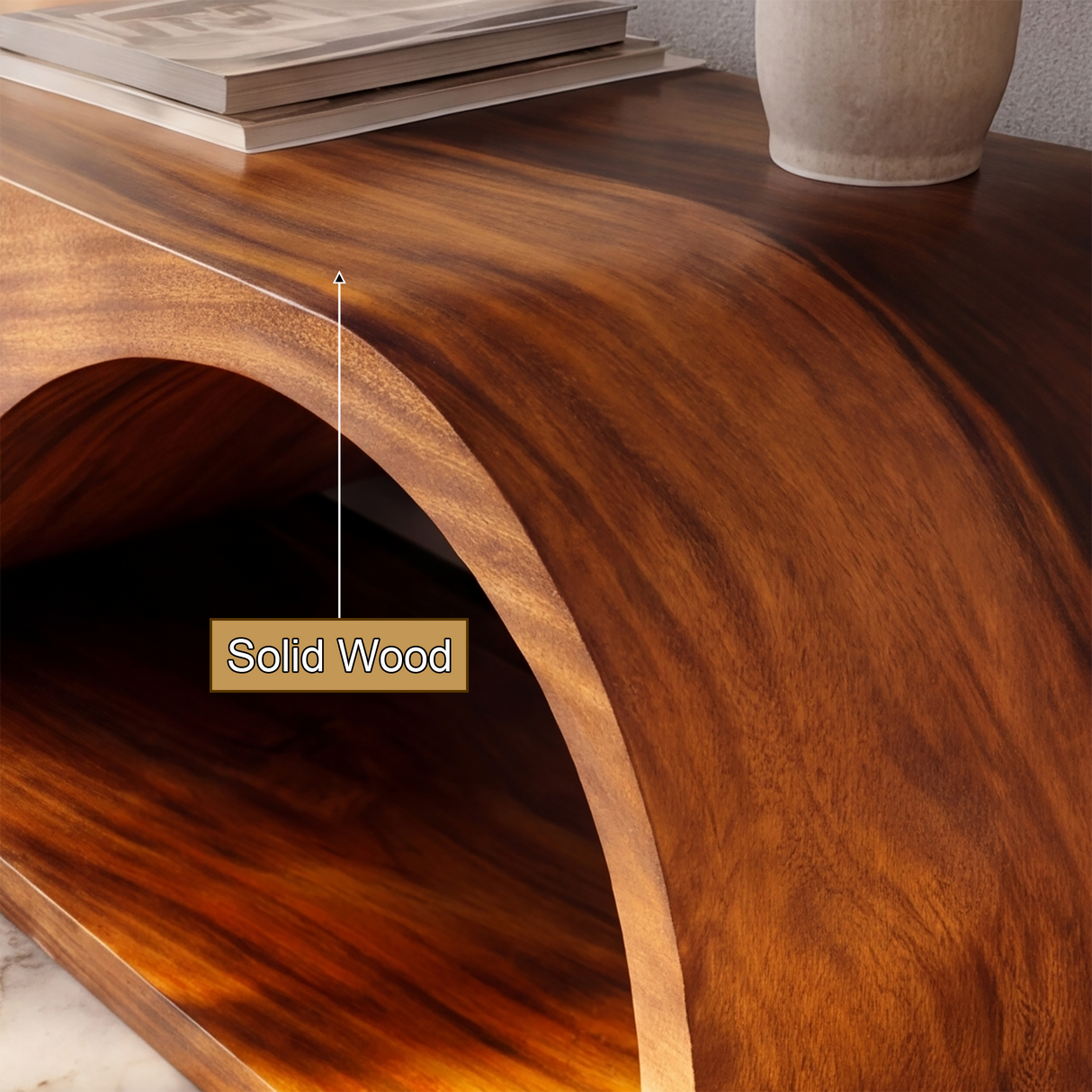 Velmora Sculpted Solid Wood TV Cabinet - Timberustic TV Cabinet