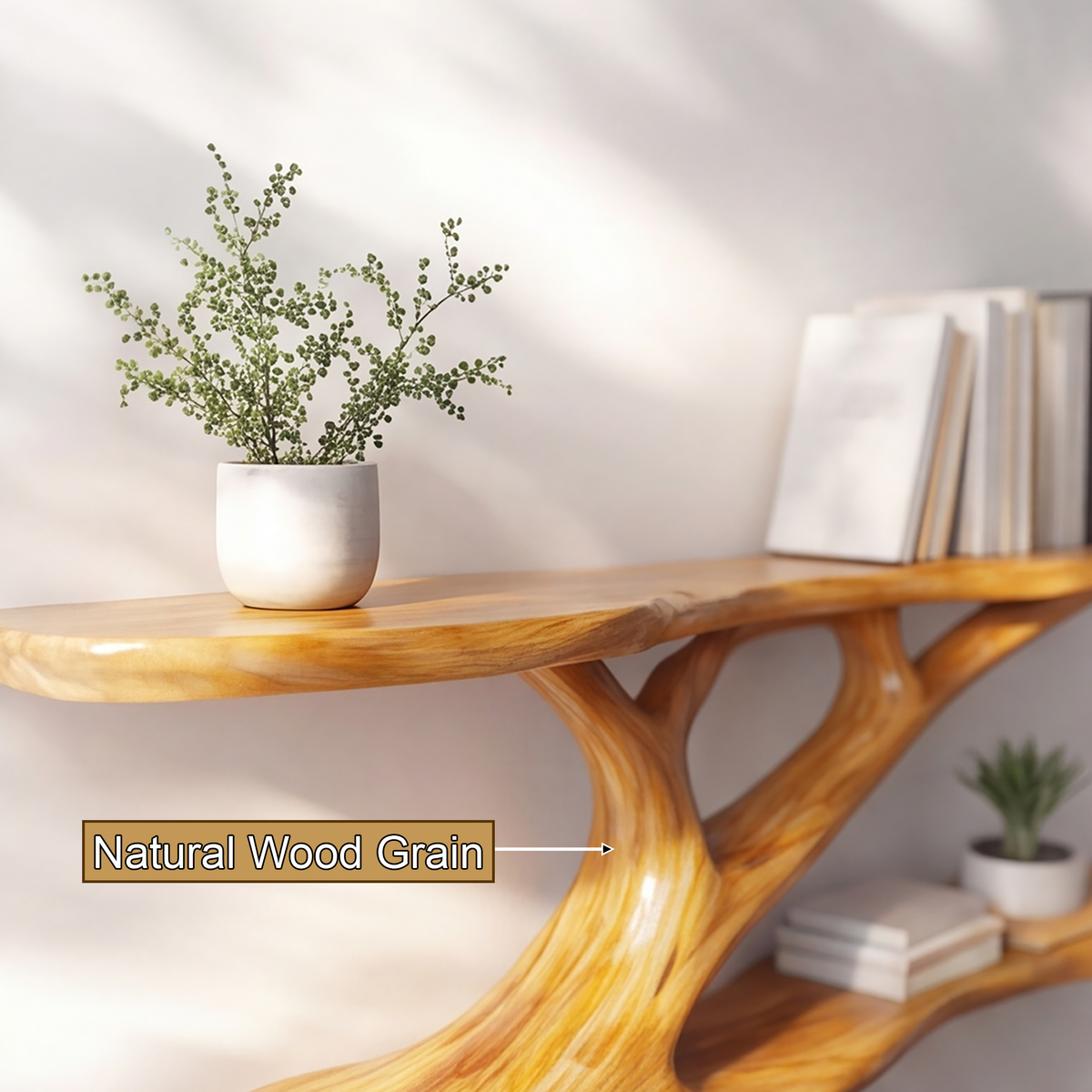 Virelith Handcrafted Solid Wood Floating Tree Bookshelf - Timberustic Floating Tree Bookshelf