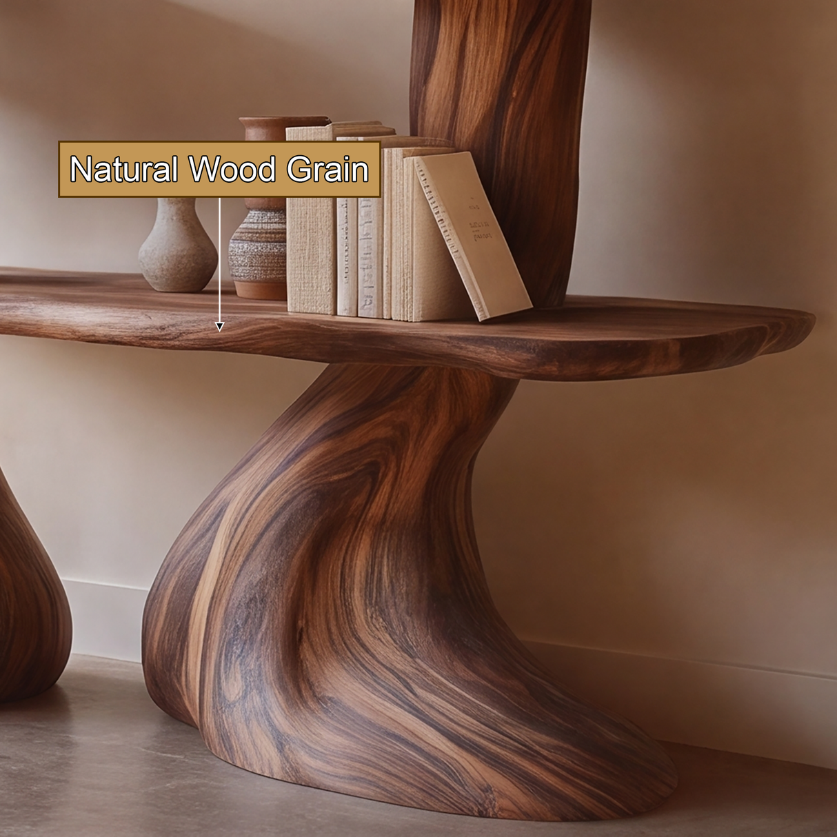 Virellon Sculpted Solid Wood Mushroom Bookshelf
