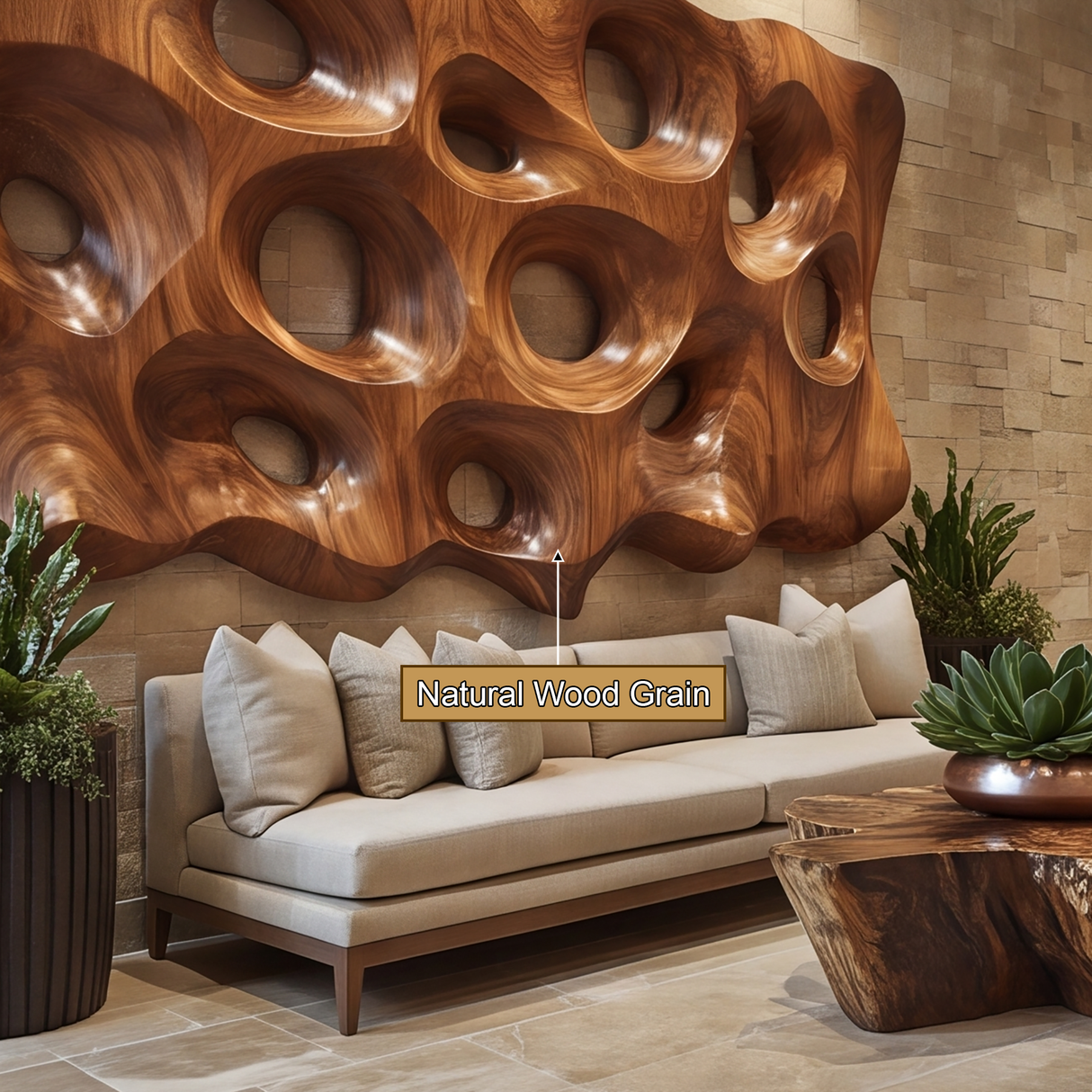 Zavero Sculpted Solid Wood Wall Art