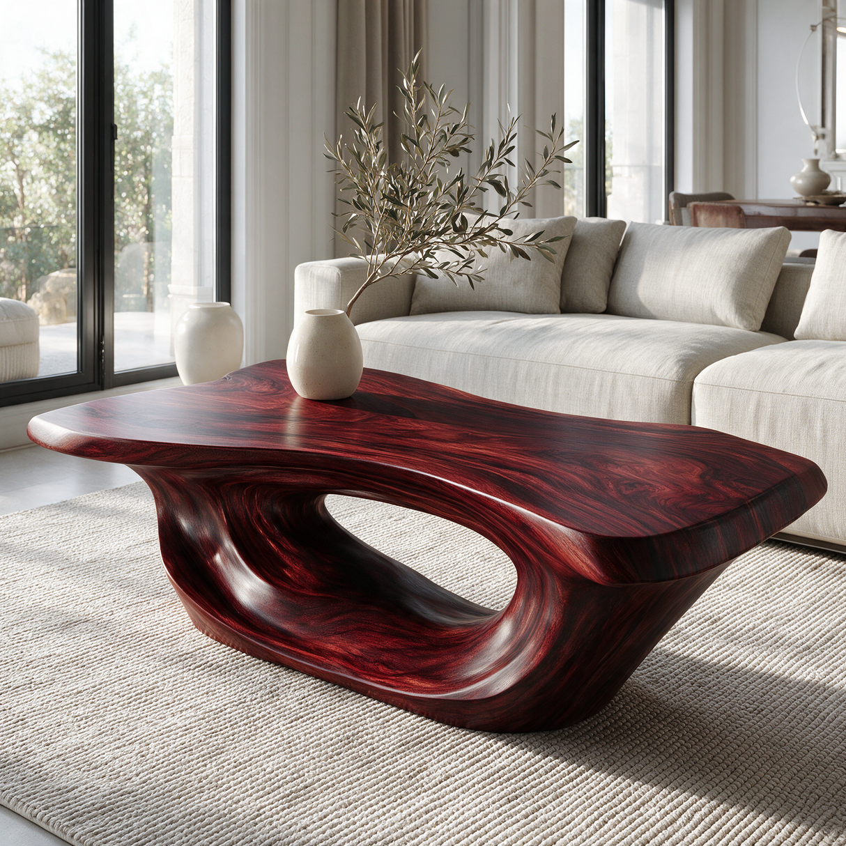 Zeravon Handcrafted Solid Wood Coffee Table Mahogany - Timberustic Coffee Table