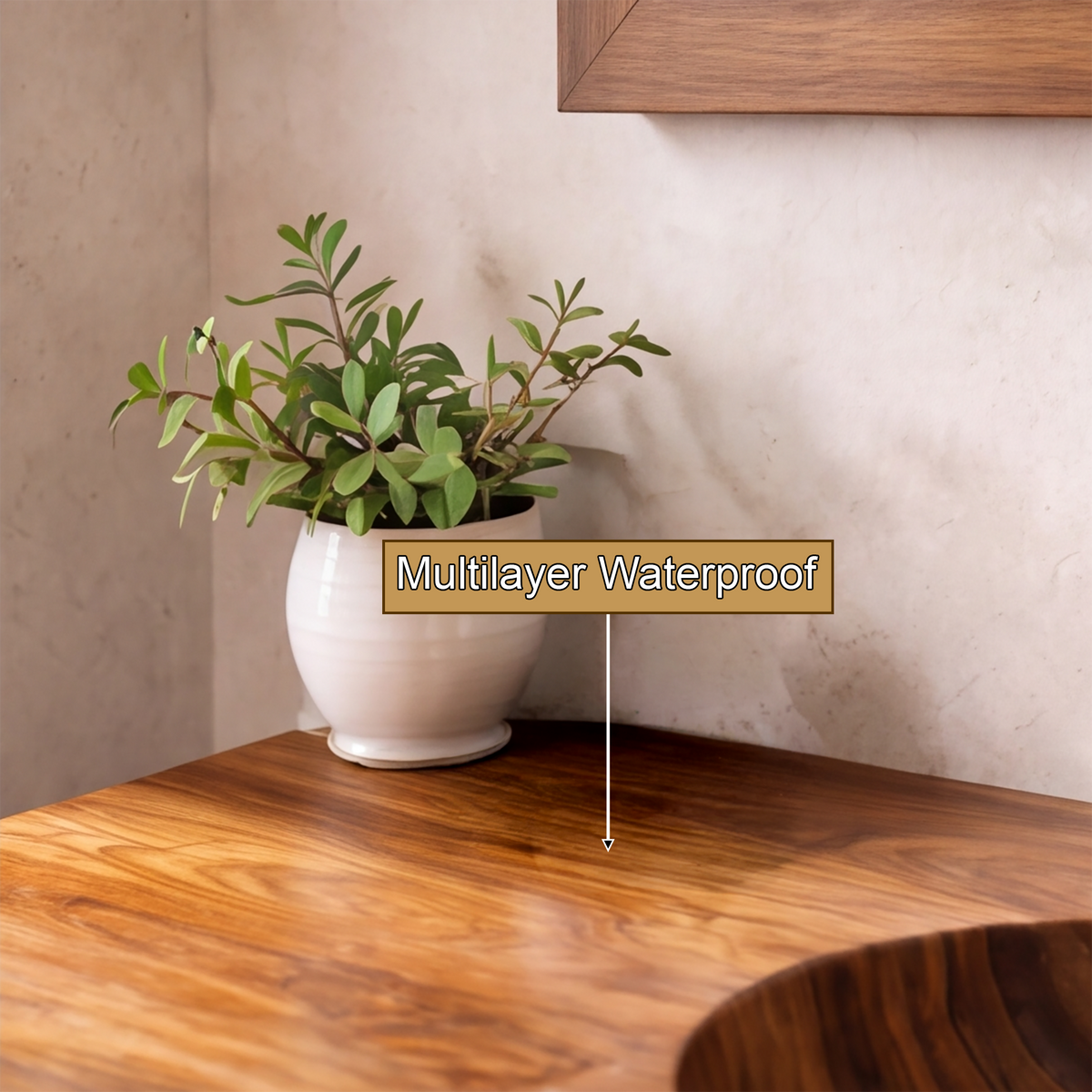 Zerith Sculptural Solid Wood Floating Bathroom Vanity with Integrated Sink - Timberustic Floating Bathroom Vanity with Integrated Sink