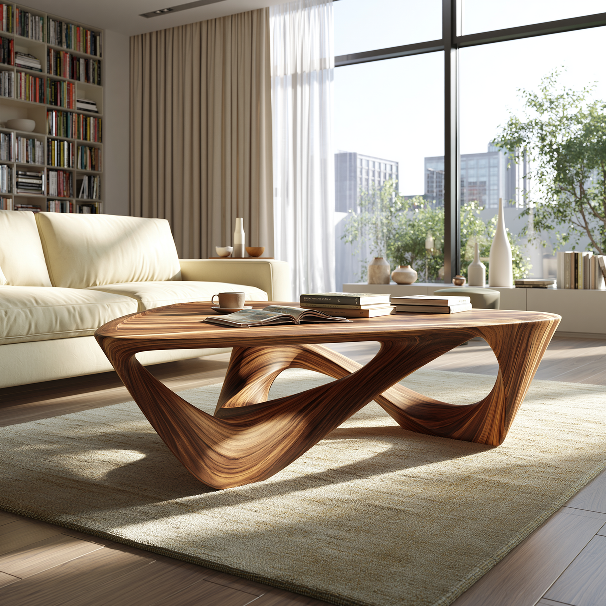 Zorynth Sculpted Solid Wood Coffee Table - Timberustic Coffee Table