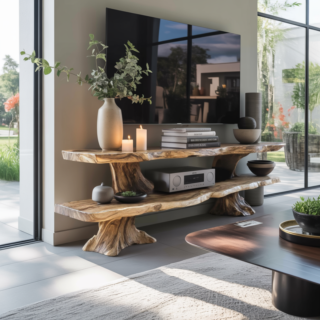Timeless Craftsmanship Solid Wood Live Edge TV Cabinet - Timberustic TV Cabinet