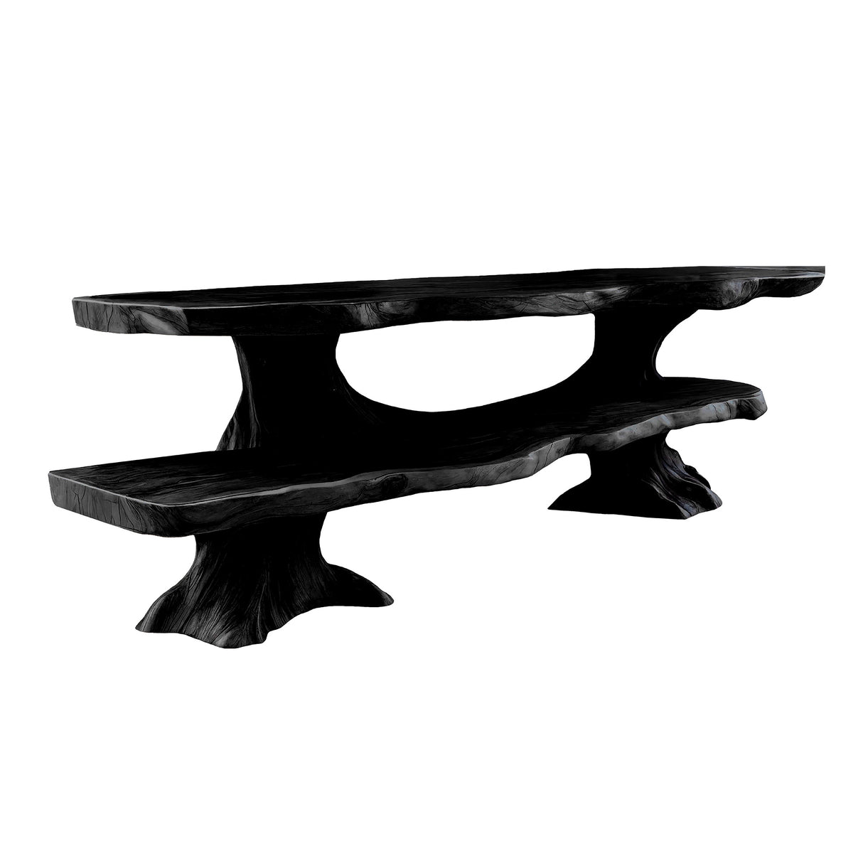 Timeless Craftsmanship Solid Wood Live Edge TV Cabinet Black - Timberustic TV Cabinet