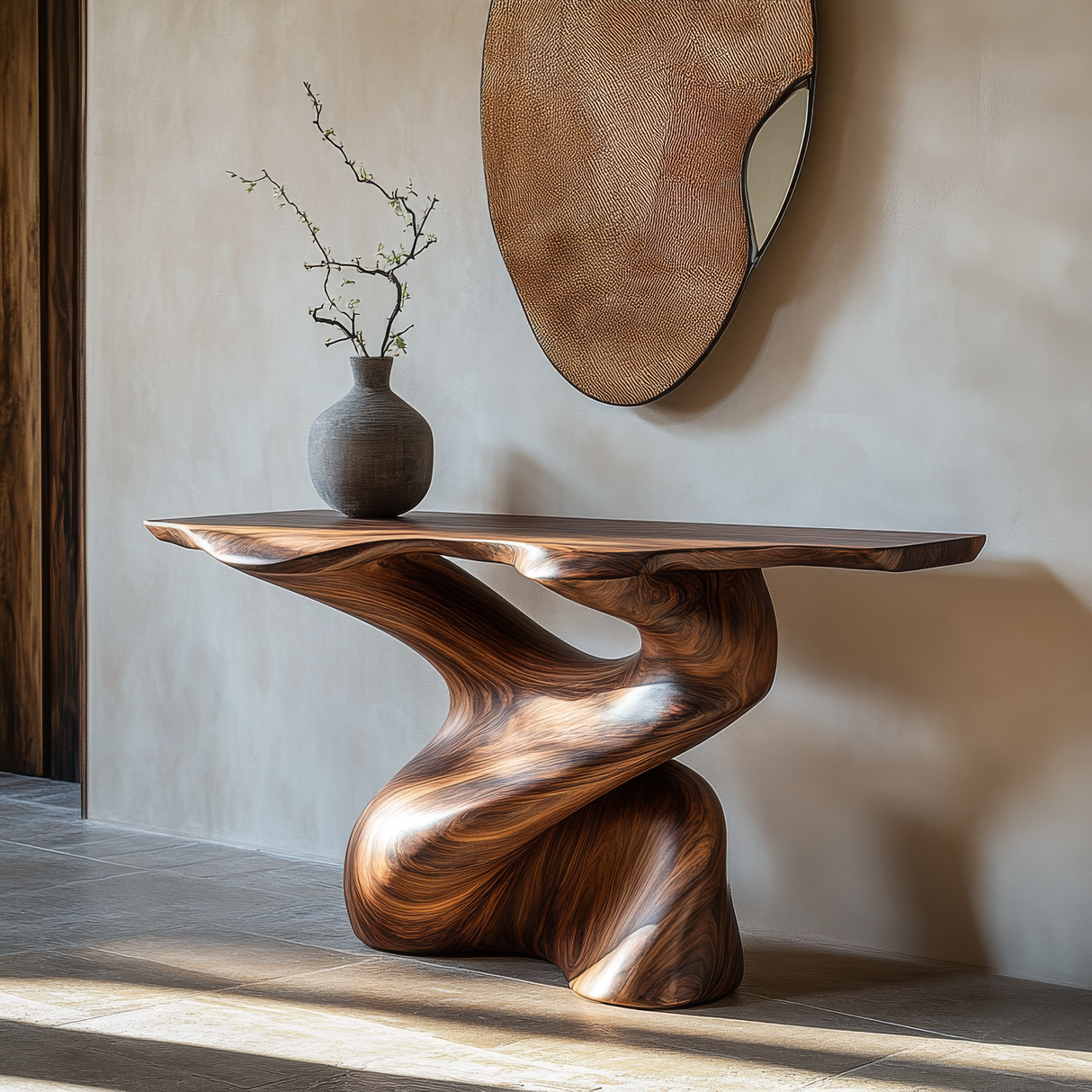 Torrenta Sculpted Solid Wood Console Table