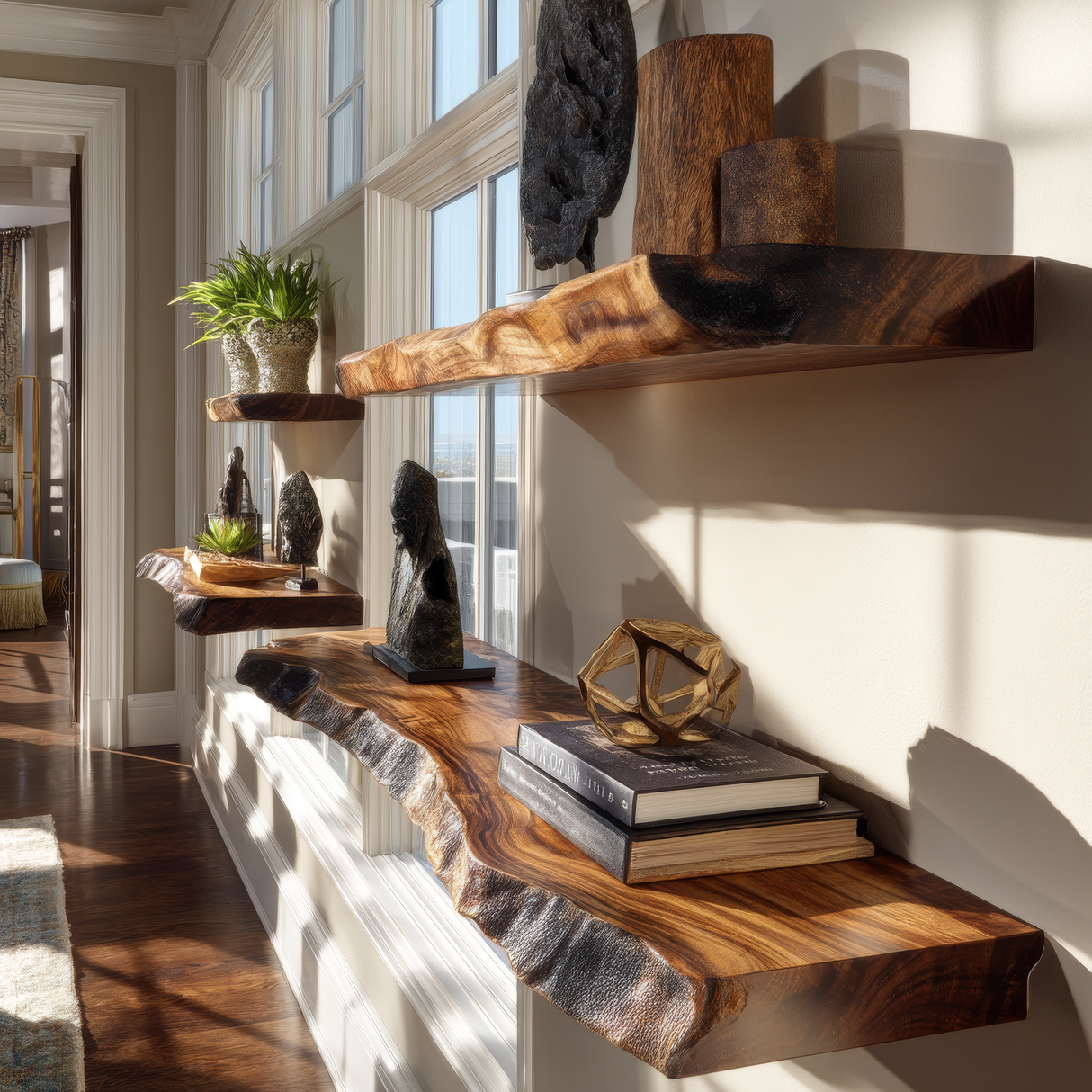 Torvane Live Edge Solid Wood Floating Shelf SPA354359 - Timberustic Floating Shelf