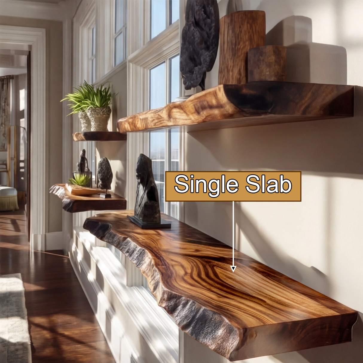 Torvane Live Edge Solid Wood Floating Shelf SPA354359 - Timberustic Floating Shelf