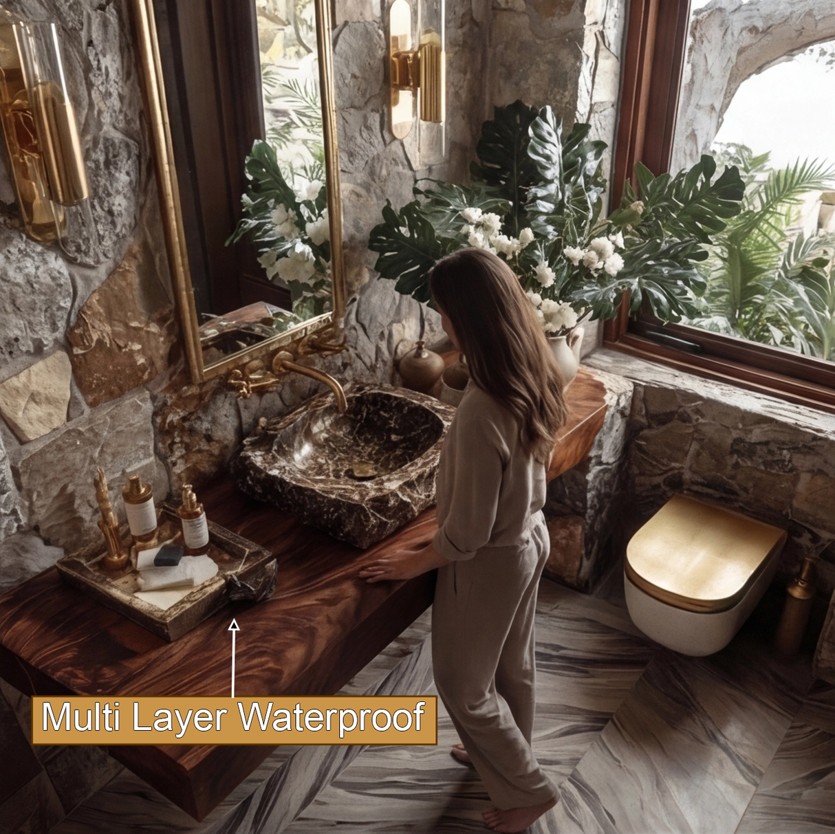 Torvane Solid Wood Floating Bathroom Vanity SPA128438 - Timberustic Floating Bathroom Vanity