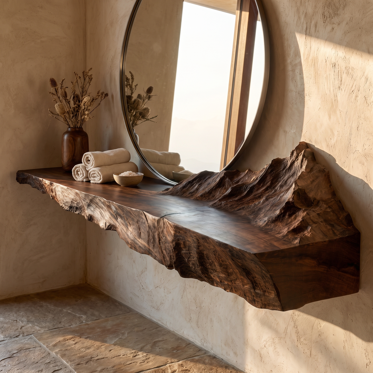 Torvann Handcrafted Mountain Floating Shelf - Timberustic Floating Shelf