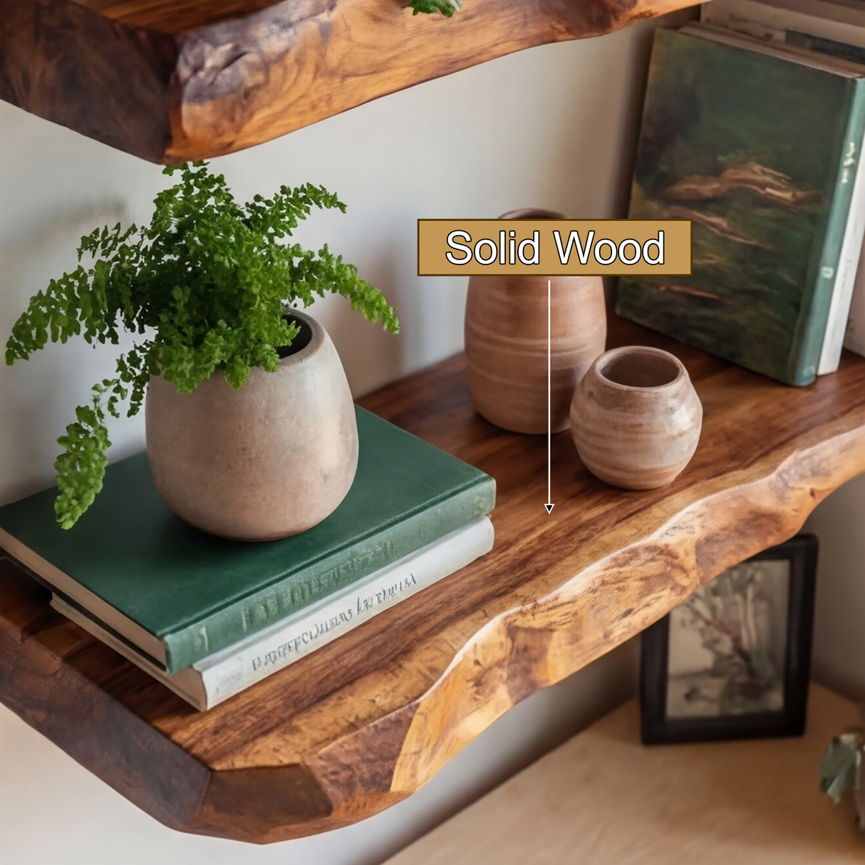 Torvyn Live Edge Solid Wood Floating Shelf SPA302306 - Timberustic Floating Shelf