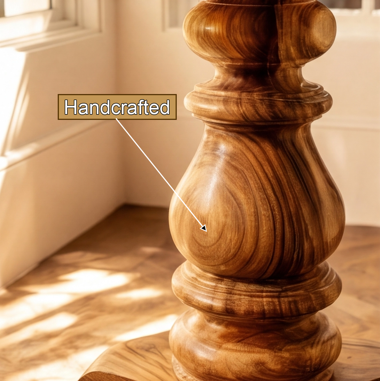 Trevane Sculpted Solid Wood Pedestal Stand - Timberustic Pedestal Stand