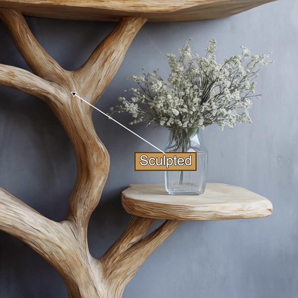 Trevaryn Sculpted Solid Wood Console Table with Shelves - Timberustic Console Table with Shelves