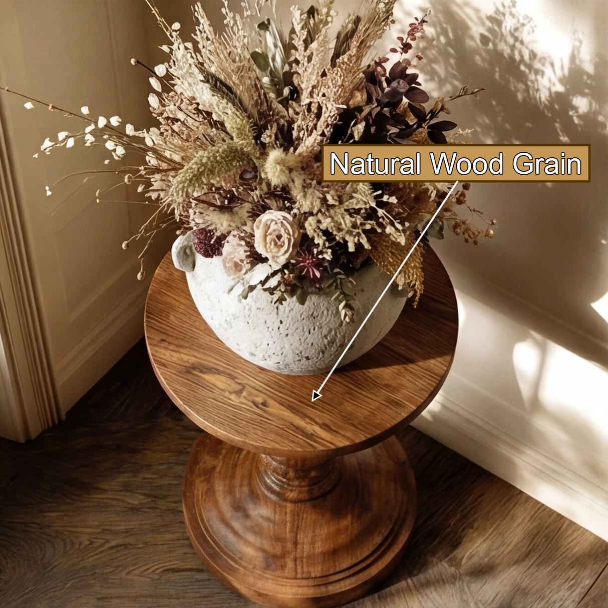 Trevon Solid Wood Pedestal Stand - Timberustic Pedestal Stand