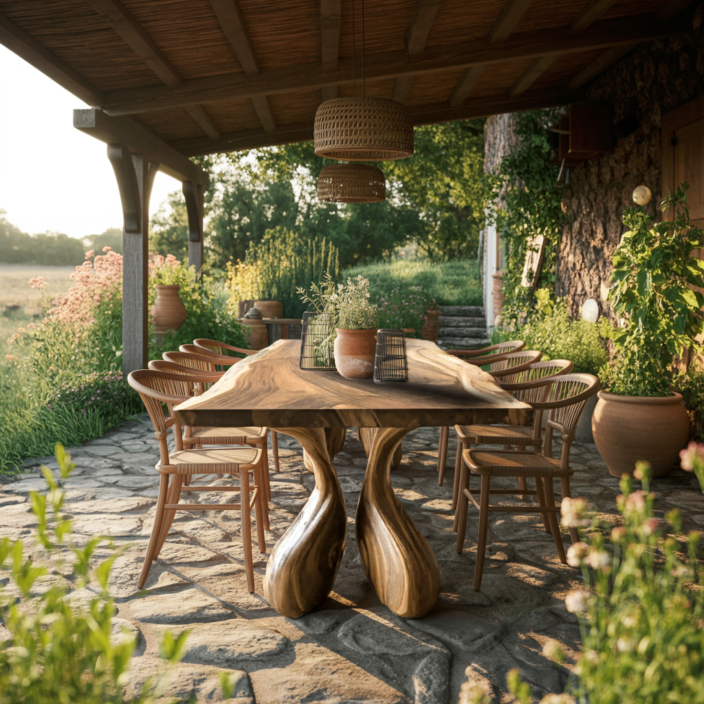 Trifold Droplet Solid Wood Dining Table - Timberustic Dining Table