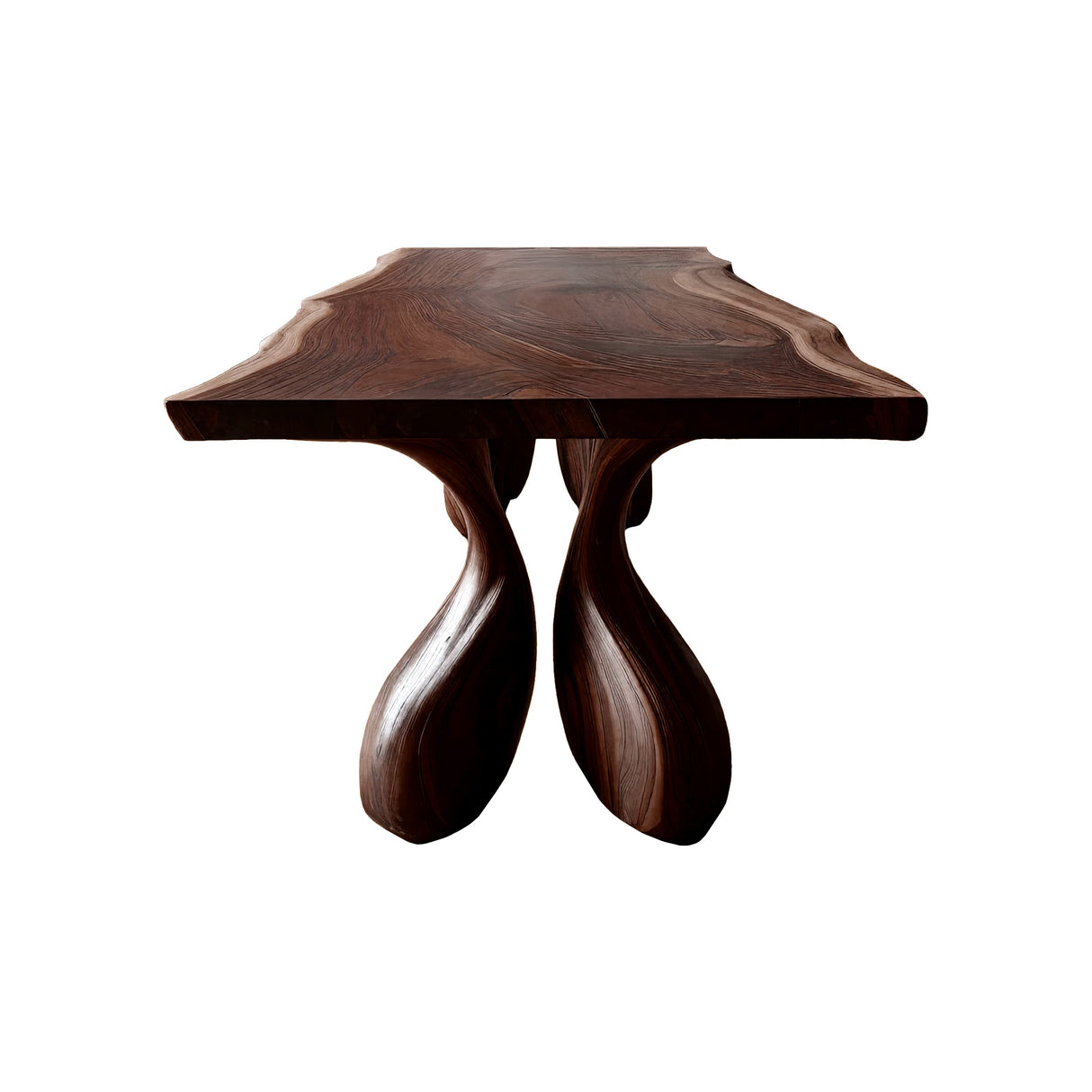Trifold Droplet Solid Wood Dining Table Dark Walnut - Timberustic Dining Table