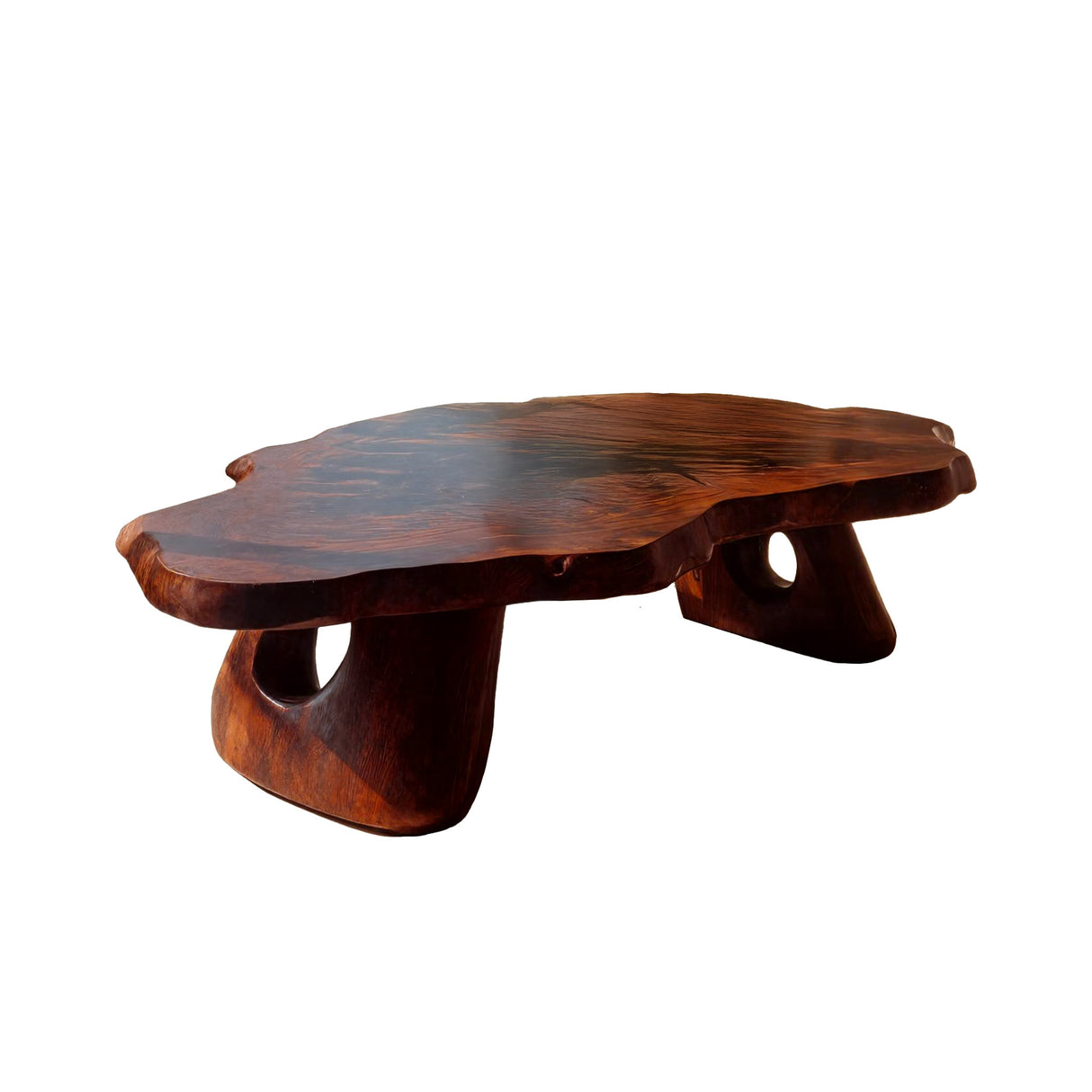Tropika Sculpted Live Edge Coffee Table Mahogany - Timberustic Coffee Table