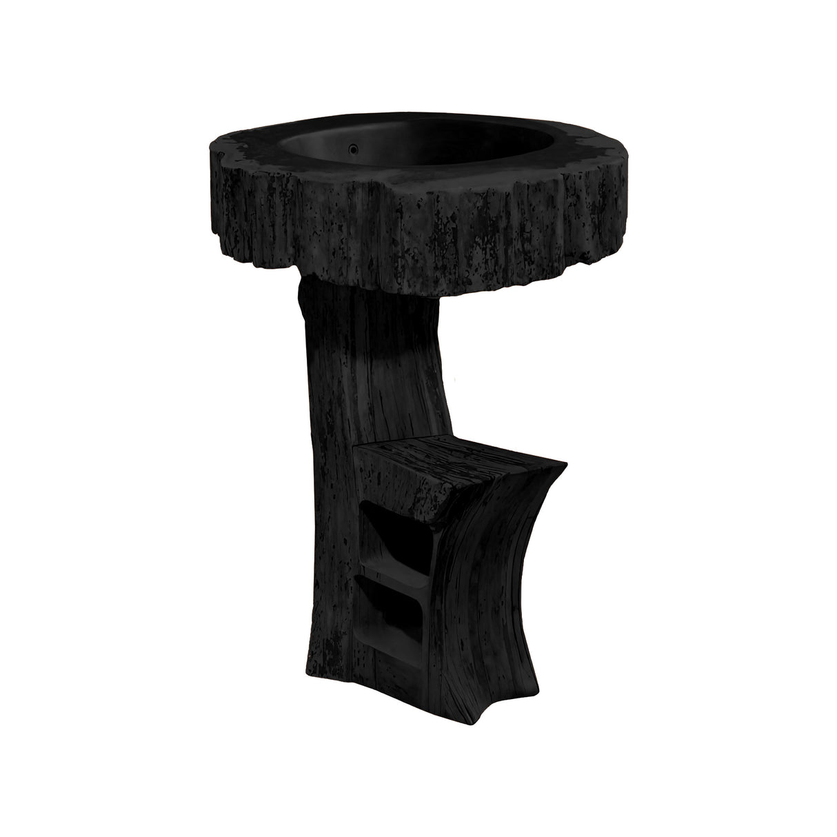 Trunk Pedestal Natural Wood Bathroom Sink