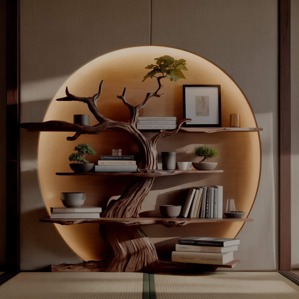 Trunkline Solid Wood Tree Bookshelf - Timberustic Tree Bookshelf