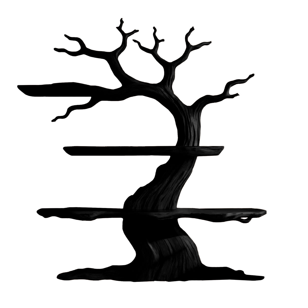 Trunkline Solid Wood Tree Bookshelf Black - Timberustic Tree Bookshelf