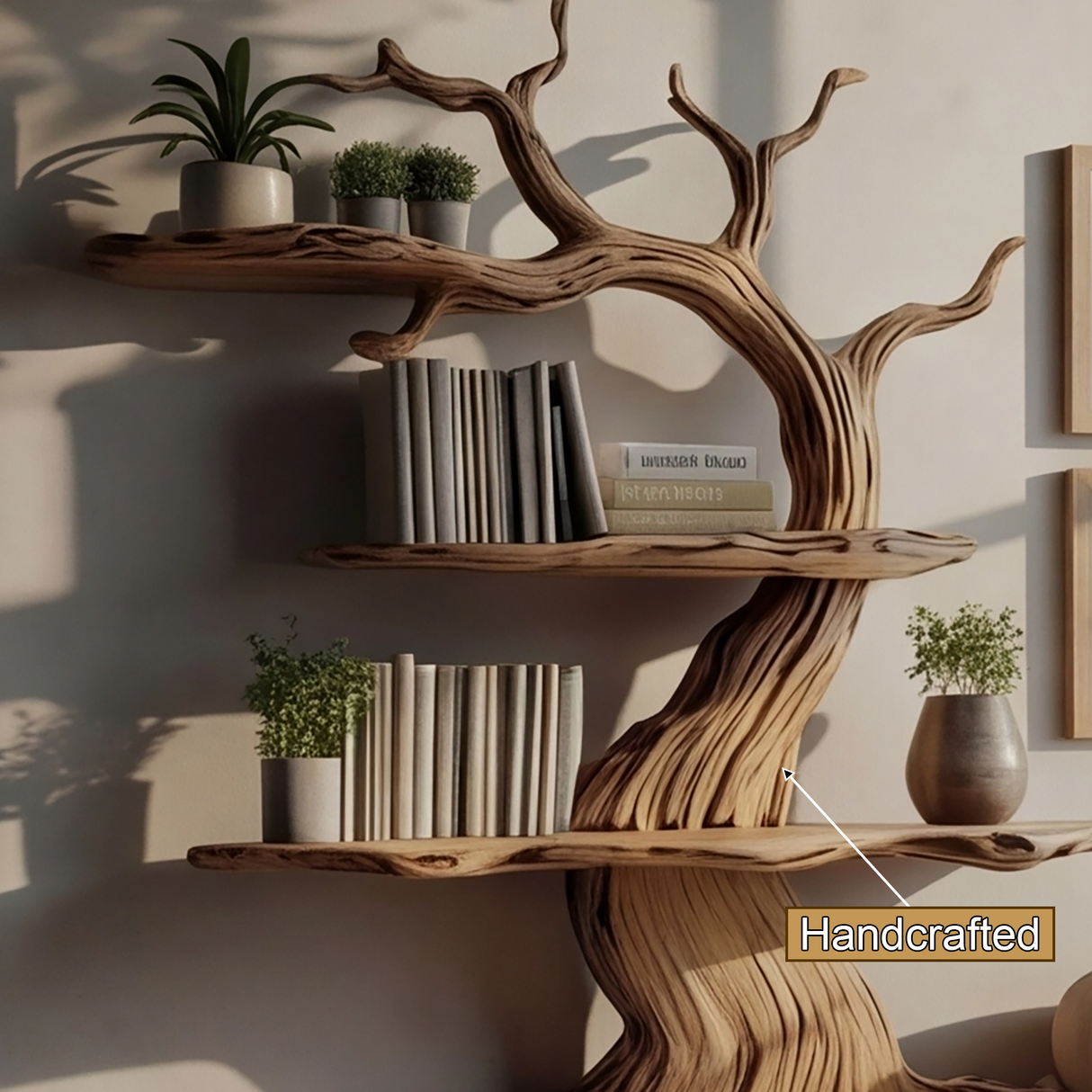 Trunkline Solid Wood Tree Bookshelf - Timberustic Tree Bookshelf