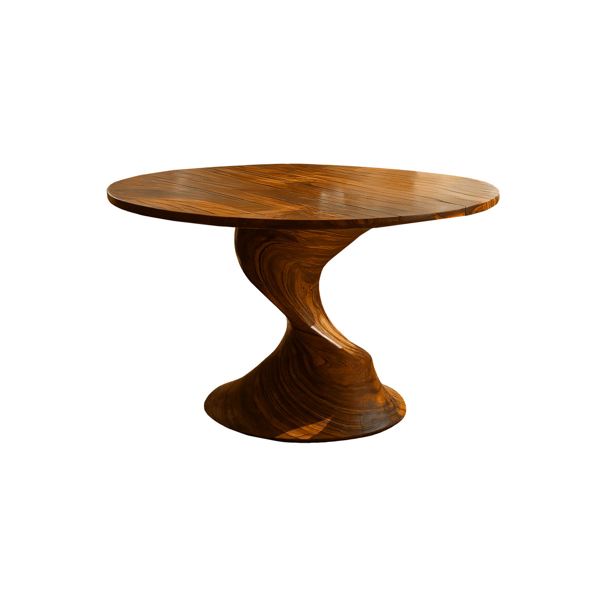 Twistcrest Solid Wood Round Dining Table Brown - Timberustic Dining Table