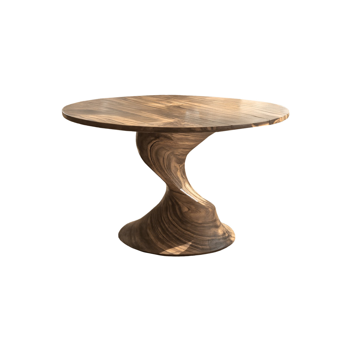 Twistcrest Solid Wood Round Dining Table Natural Oak - Timberustic Dining Table
