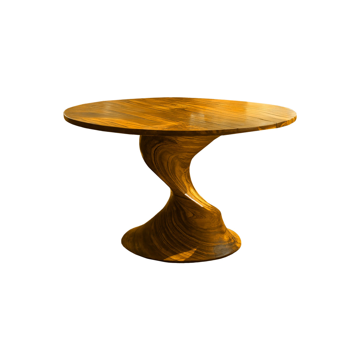Twistcrest Solid Wood Round Dining Table Teak - Timberustic Dining Table