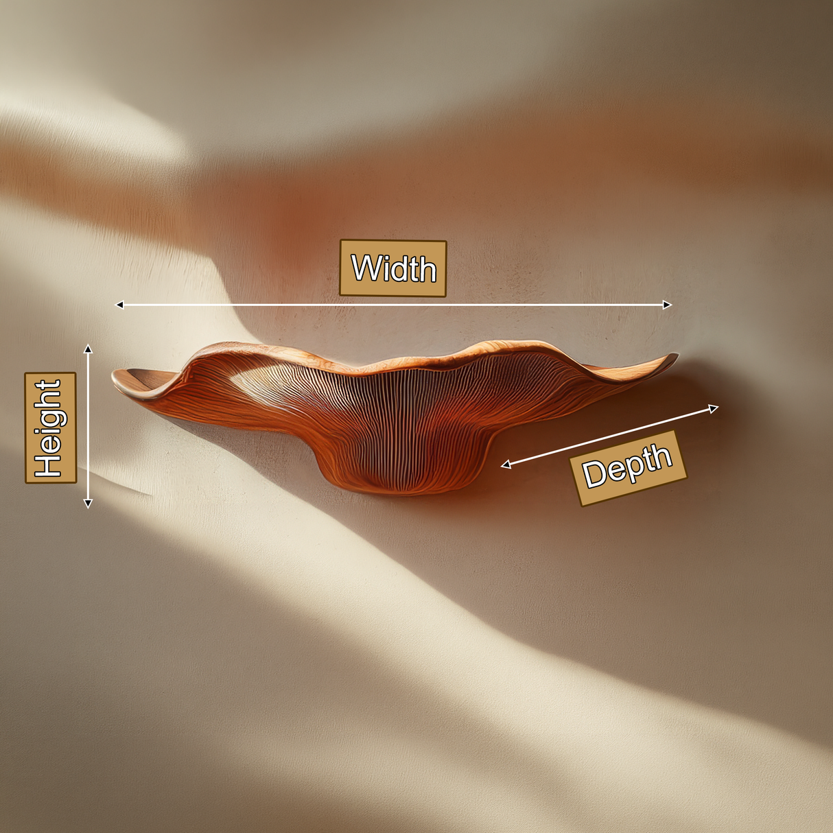 Vaelith Sculpted Solid Wood Mushroom Floating Shelf - Timberustic Floating Shelf