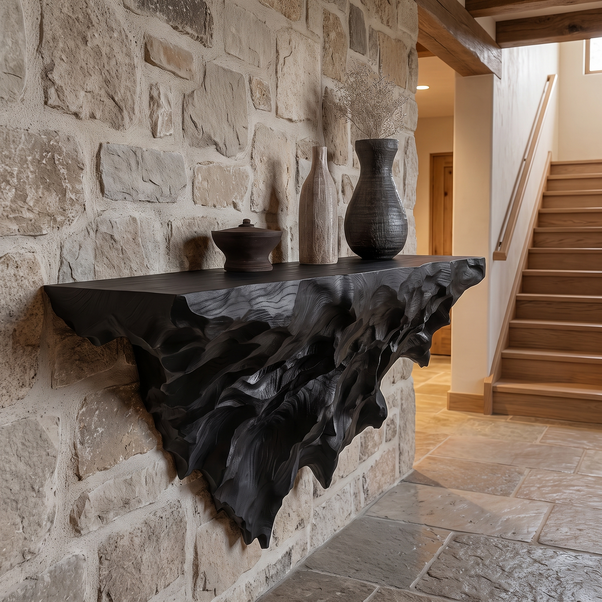Vaelmont Handcrafted Mountain Floating Shelf - Timberustic Floating Shelf