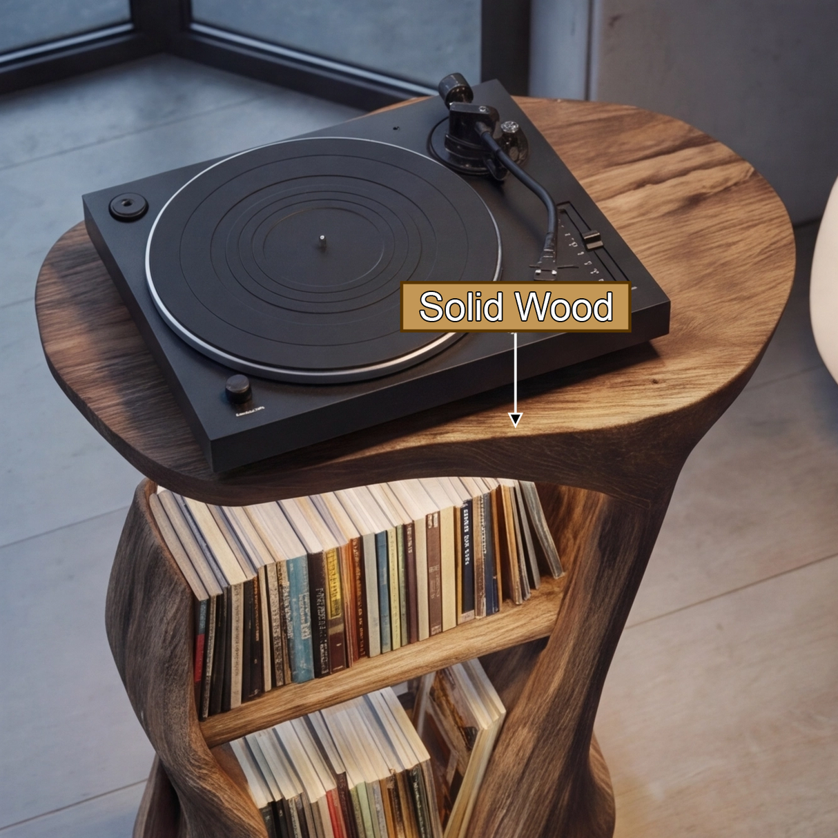 Vaelnor Handcrafted Solid Wood Record Player Stand SPA664230