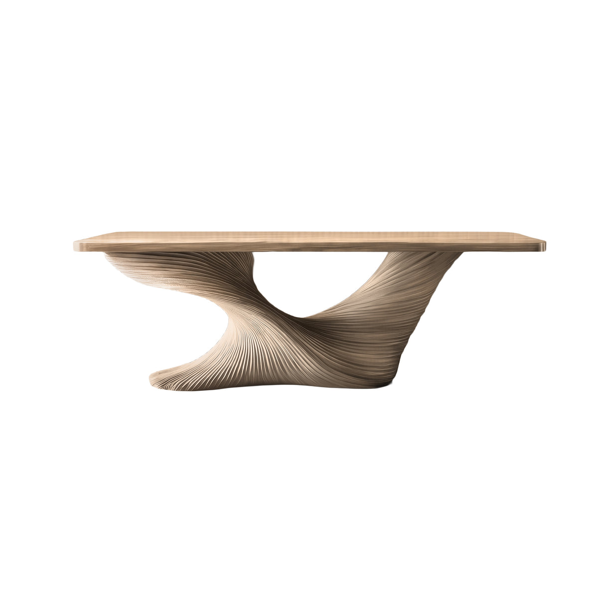 Vaelnora Sculpted Solid Wood Console Table Natural Oak - Timberustic Console Table