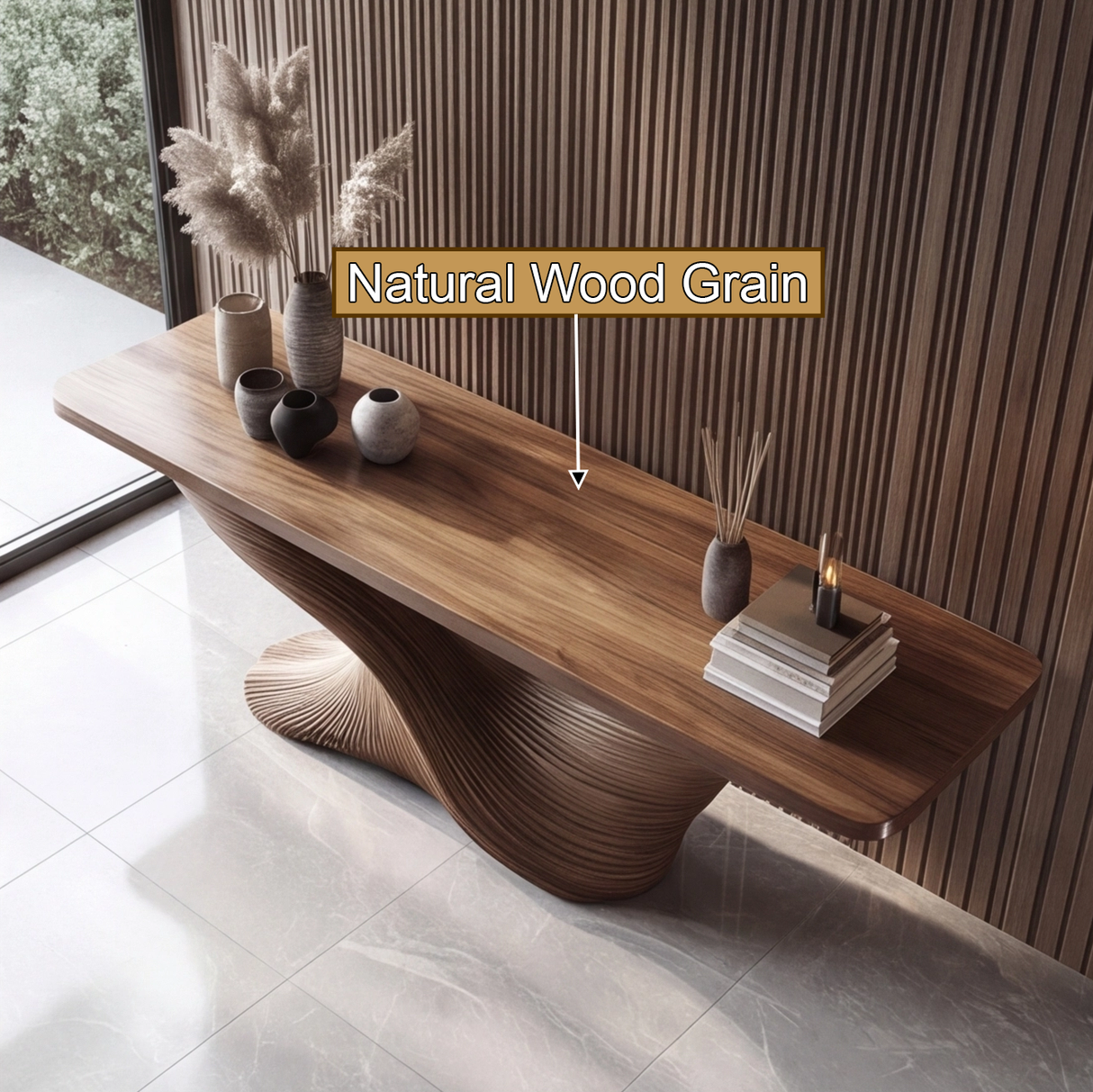 Vaelnora Sculpted Solid Wood Console Table - Timberustic Console Table